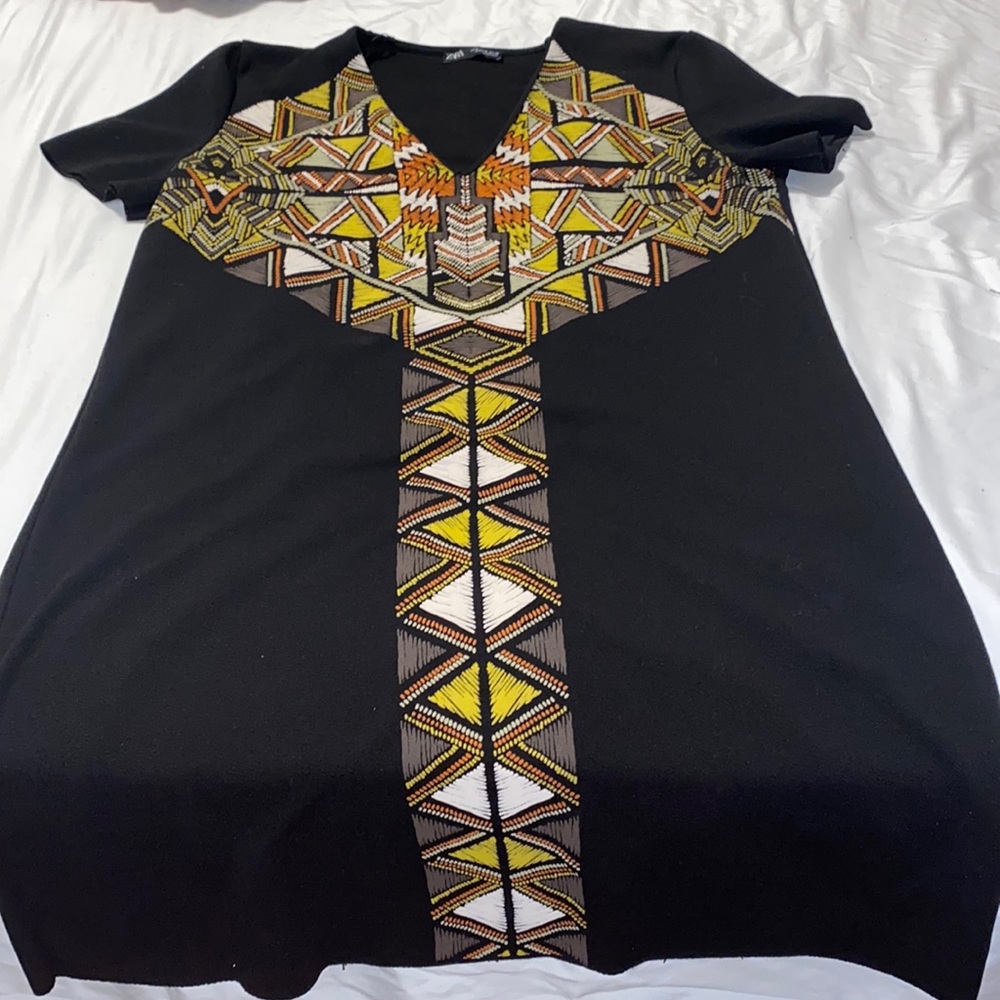 black tribal print dress